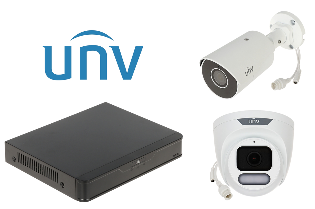 VALVEKAAMERA KOMPLEKT KIT-NVR501-04B+IPC2128LE-ADF28KM-H+IPC3624LE-ADF28 2 KAAMERAT + DVR UNIVIEW